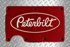 Peterbilt Trucking Thin Metal RFID Blocking Laser Engraved Custom Slim Wallet