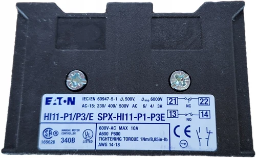 Eaton HI11-P1/P3E Auxiliary Switch 1NO+1NC Moeller – Reliable Motor Control