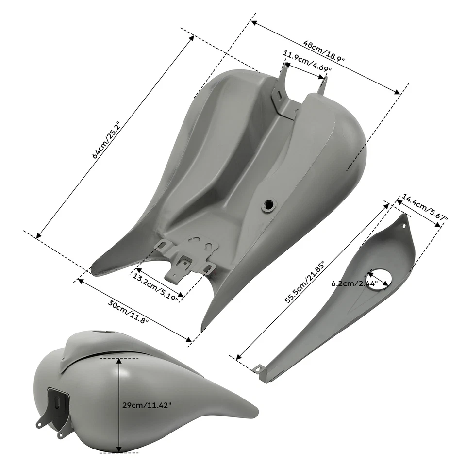 Estirado 6,6 gal. Tanque de combustible de gasolina de galón apto para Harley Street Road Glide 08-24 23 Foto 2 de 4