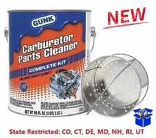 Carburetor Parts Cleaner 96oz Complete Kit Water Based Pale Yellow Drip Basket