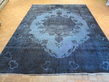 9'9 X 12 '6 Hand Knotted Overdyed Aqua Blue Vintage Oriental Rug G3351