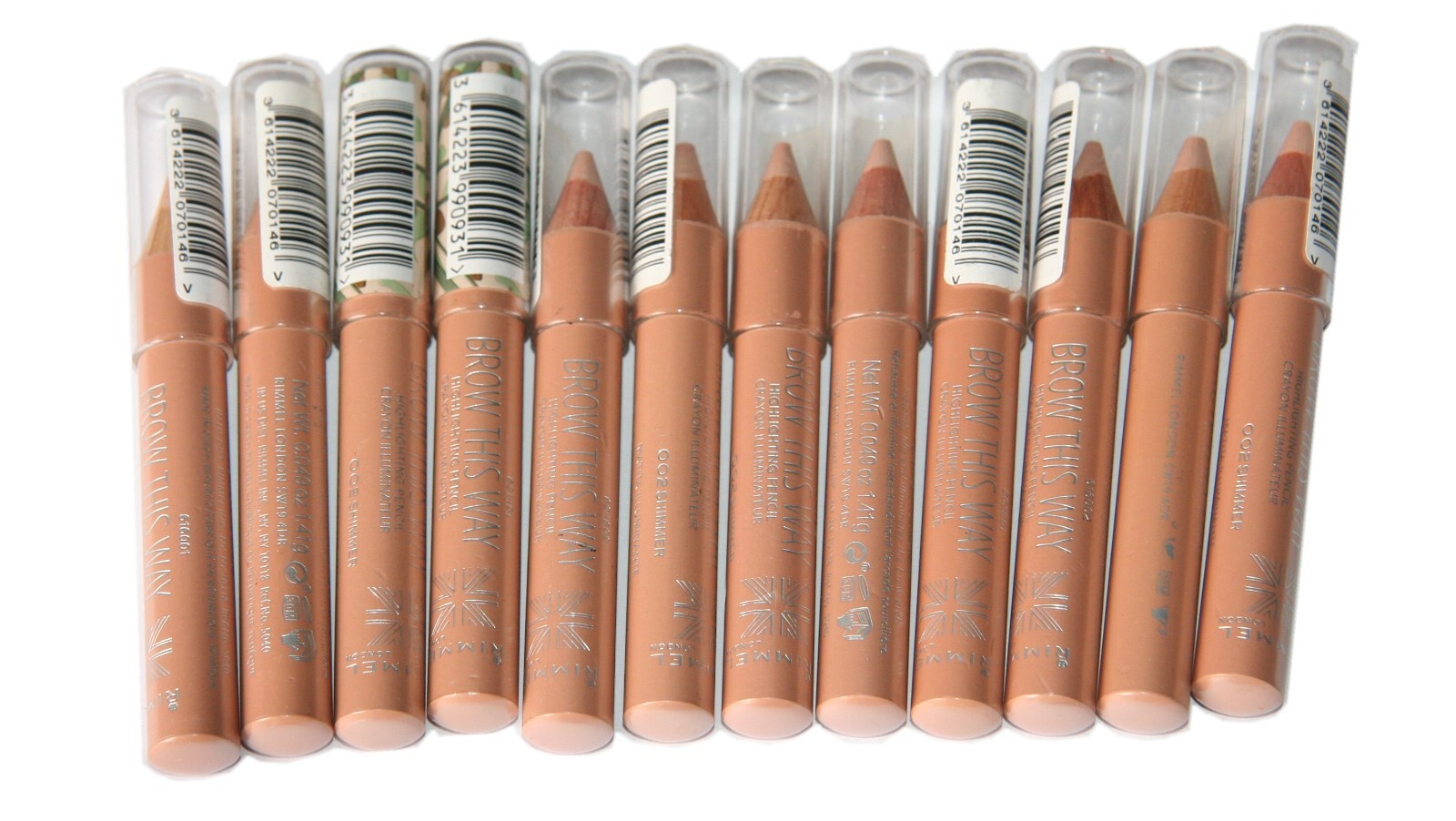 12 x Rimmel London Brow This Way Highlighting Pencil | 002 Shimmer | RRP £60