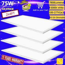 CE,ETL,2X4 LED Panel Light 75W Flat Backlit Drop Ceiling Fixture Dimmable 8000LM