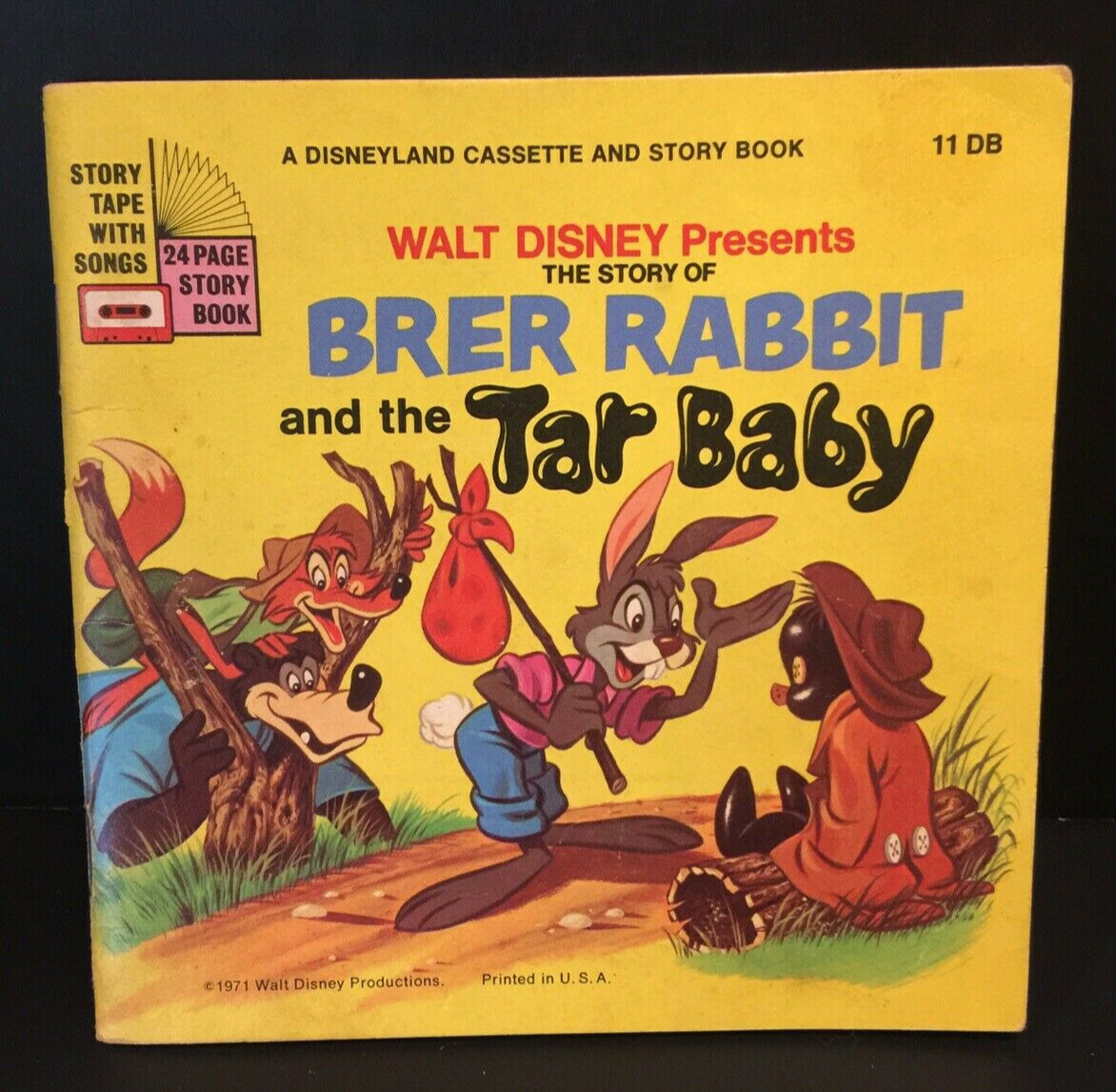 Vintage 1971 Walt Disney~Brer Rabbit and the Tar Baby 11DB Book