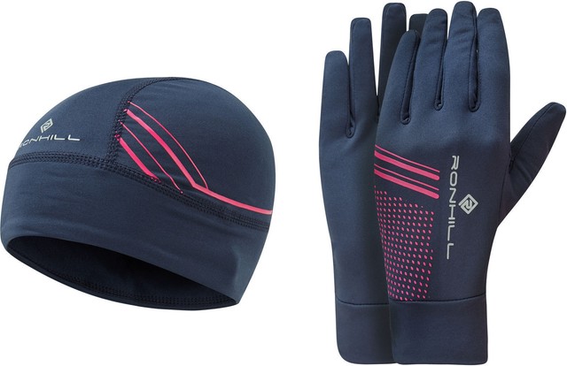 ron hill running hat and gloves