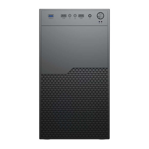 Vida Enterprise Black Office Case, Micro ATX, 12cm Fan, Mesh Front - Picture 2 of 8