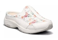 Women's Easy Spirit Traveltime Clog White Rose Floral Print Size 9W
