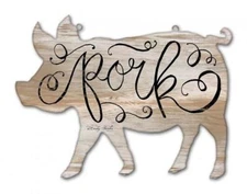 Pork Animal Farmer Antique Rustic Country Pig Farm Primitive Metal Sign CIN010