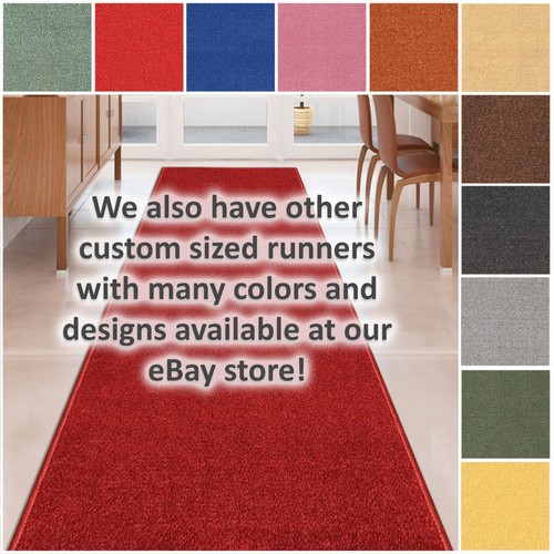 Custom Size SOLID GREY Stair Hallway Runner Rug Non Slip Rubber Back GRAY - Picture 7 of 7