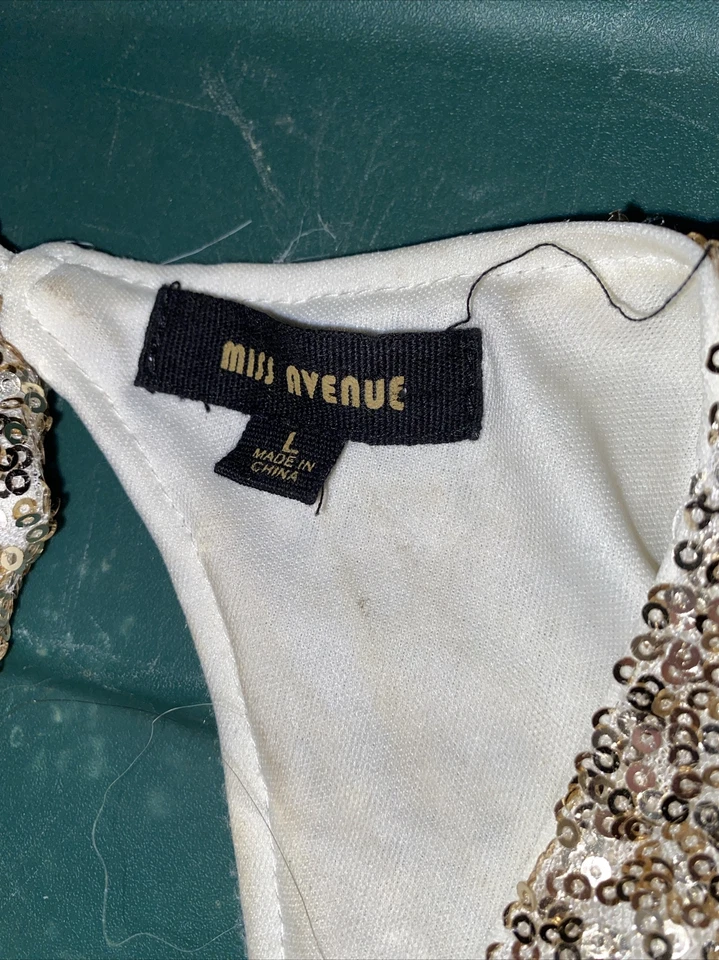 Miss Avenue M/L Mini Vestido de Fiesta Disfraz de Sirena Multicolor Cuello en V Dorado Lentejuelas Foto 2 de 4