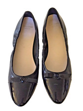Cole Haan Grande OS Cap Toe Bow Ballet Flats Womens 8B Black Leather Shoes