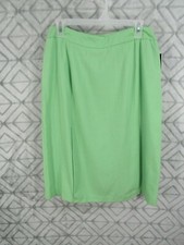 New Sag Harbor Skirt Size 12 Green Straight Side Zipper Career Work Front Pleats