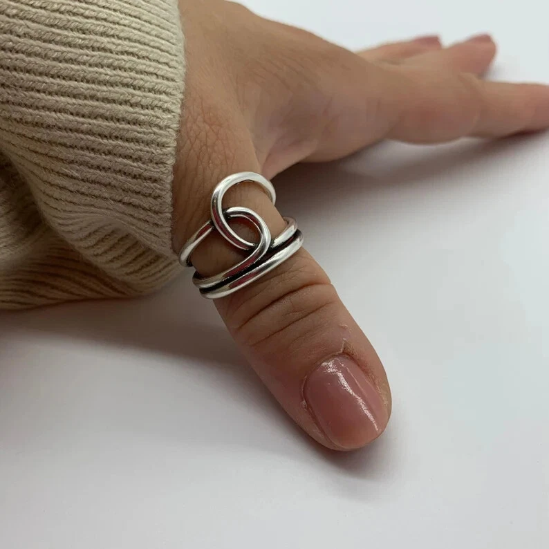 Big silver shop rings