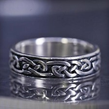 Size 10, vintage Wheeler WM sterling silver 925 handmade band ring