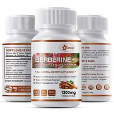 HOT Premium Berberine HCL Extract 1200mg,Cardiovascular&Blood Sugar Support