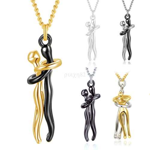 Forever Love Couple Necklace Affectionate Hug Pendant Xmas Valentine's Day Gifts - Picture 2 of 40