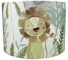 Kids Jungle Animals Lampshade - Lion Safari Nursery Bedroom Ceiling Light Shade