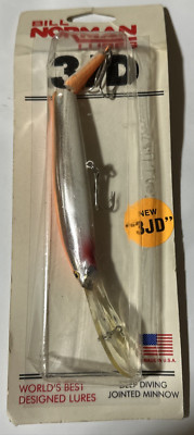 Vintage   Norman          Deep   Jointed Minnow  3JD    Flo Orange / Silver