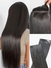 LUVME Invisible Yaki Straight 100 Real Human Hair Clip In Hair Extensions