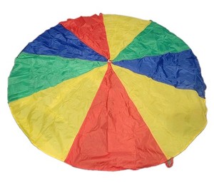 Kids Play Rainbow Parachute - 75" Indoor/Outdoor w/ Handles & Storage Bag