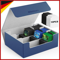Sammelkarten-Aufbewahrungsbox FüR 1800+ Karten Magnetische Deck-Box Blau Mit 10
