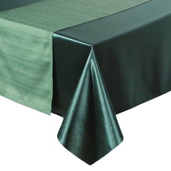 Tischdecke Tischtuch GrüN 140X220Cm TischläUfer 33X220Cm Set Weihnachten Deko-image