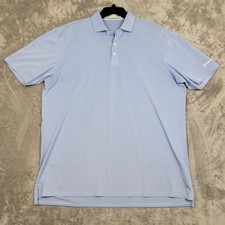 Holderness Bourne Golf Polo Shirt Mens XL Light Blue Tailored Fit Performance