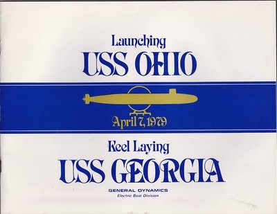 US Navy SSBN 608 USS Ohio Launching USS Georgia Keel Laying Program 1979