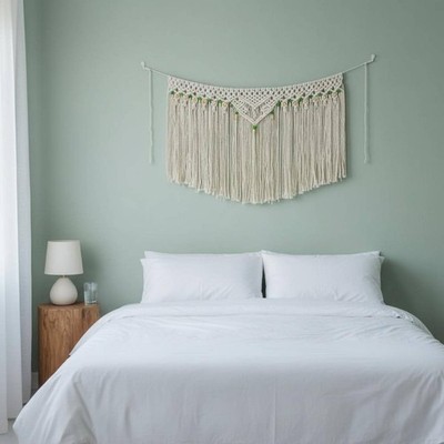 Quaste Wandbehang Handarbeit Boho Wandteppich Deko Fransen für Wohnzimmer