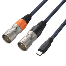 USB C to Dual XLR Male Audio Cable - 3.3FT, 32Bit/384Khz Stereo, With Mobile ...