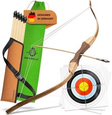   Wooden Bow and Arrow for with 10 Arrows, Quiver, 3 Targets  Storage Bag  ...