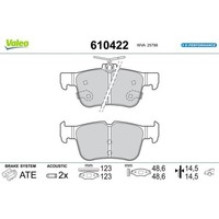 1X Bremsbelagsatz, Scheibenbremse Valeo 610422 Passend FüR Ford Ford USA