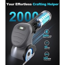 Cordless Electric Scissors 2000mAh Rechargeable Box Cutter Fabric Scissor Cutter