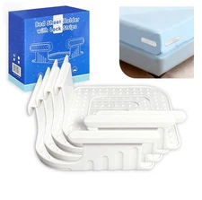 Lock Sheet Holders – 4 Pack Bed Sheet Clips for Corners, Adjustable Mattress ...