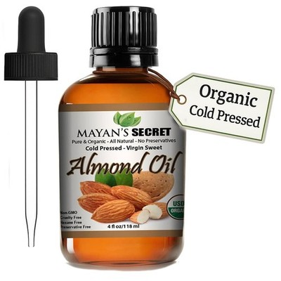 USDA Organic Almond Oil 4oz Cold Pressed Pure Sweet Oil Hair Skin