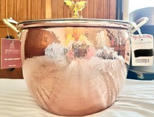 NWT RUFFONI HISTORIA HammeredCopper-Clad Tin-Lined 7.5Qt Stockpot DoubleAcornLid