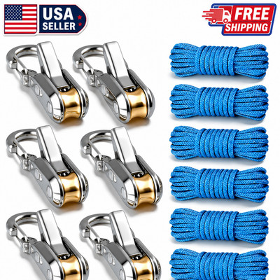 6 Lock Rope Buckle Down Hooks Tie Tightening Tensioner Rope Roller with Cargo
