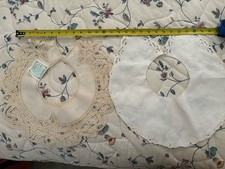 NEW 2 Cotton Lace Collars. 1 White, 1 Beige.