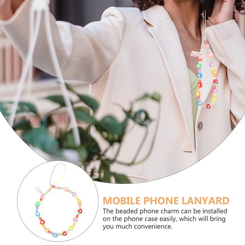 Handyriemen Perlenbesetztes Telefon-Umhängeband Perlen-Handy-Lanyard - 第 3/12 張圖片