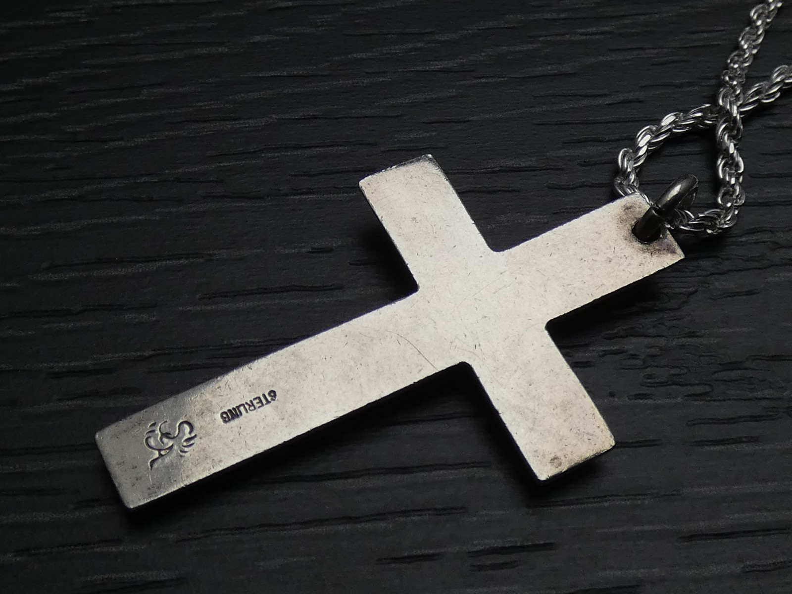 * Sterling Silver Large Solid Religious Cross Pen… - image 6