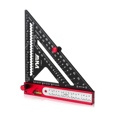 6-in-1 Carpenter Square 7 inch (1/8'' Precision) Rafter Square Multi-Purpose C...