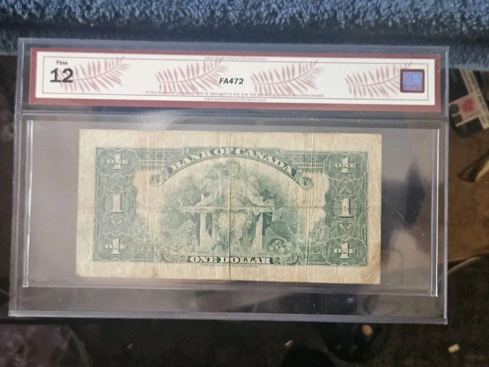 1935 canadian 1 dollar bill - graded F-12 by BCS - Image 2 of 4