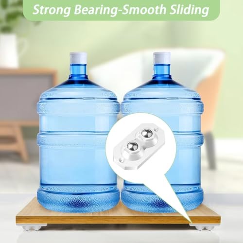 12 Pcs Self Adhesive Caster Wheels Stainless Steel 360° Swivel Low Black-8pcs