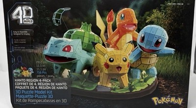 4D Build Pokemon Puzzle Model Kit! Kanto Region 4-pack In 1 Box NIB
