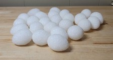 Vtg 2" SMALL POLYSTYRENE CRAFT FOAM EGGS Lot of 25 Easter Craft NOS
