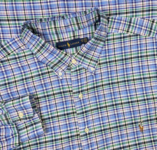 Ralph Lauren Polo Oxford Button Up Multicolor Plaid Short Sleeve Men 2XB Shirt