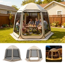 VEVOR Pop Up Screen House Tent 10' x 9.2' Camping Tent Mesh Gazebo 4-8 Person