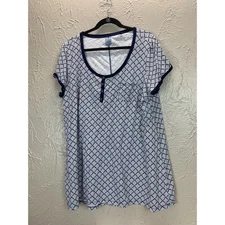 Jane And Bleecker Women's Blue Pajama Top Lounge Sleep Shirt Size XXL