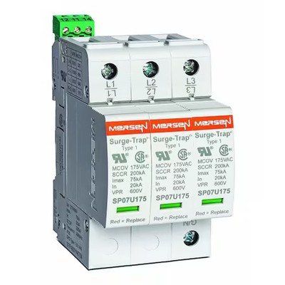 Mersen Stp480d07 Surge Protection Device, 3 Phase, 480V Ac, 3 Poles, 4 Wires