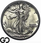 1942-S Walking Liberty Half Dollar, Lustrous Choice Unc+, Better Date